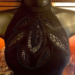 White House black market halter top beaded